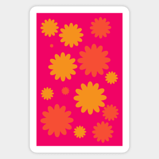 Pink and yellow vintage flowers Sticker